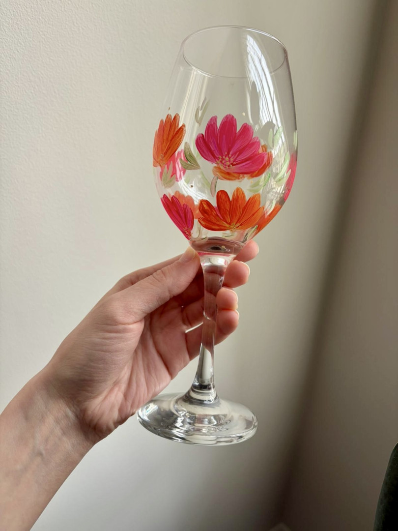 Flowers on glasses